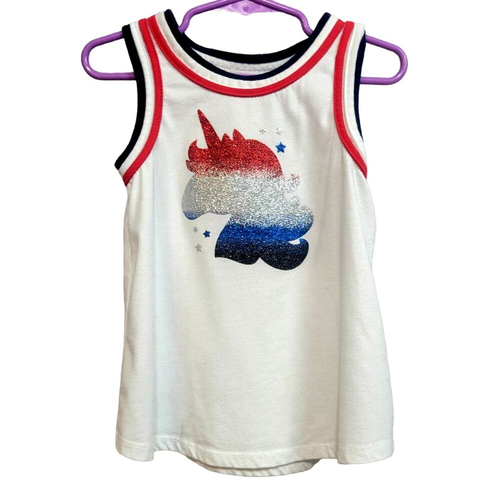Way‎ to Celebrate Red, White, and Blue Unicorn Tank Top Size 5T